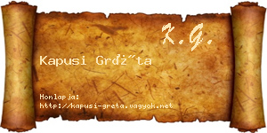 Kapusi Gréta névjegykártya